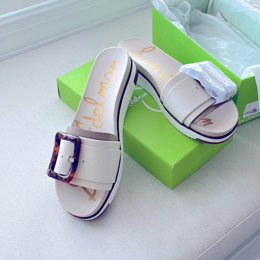 Sam Edelman Ariane slides, size 9, NIB, Ivory